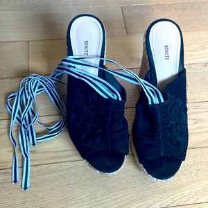 Schutz platform wedge espadrilles